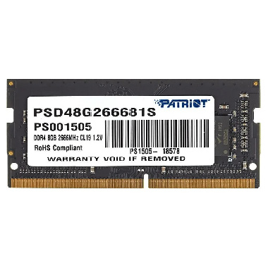 Оперативная память Patriot Signature PSD48G266681S DDR4 - 8ГБ 2666МГц, для ноутбуков (SO-DIMM), Ret¶