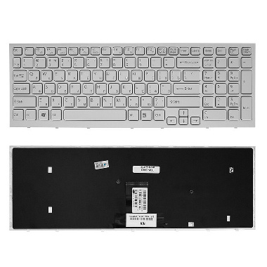 Клавиатура Sony Vaio VPC-EB. Плоский Enter. Белая, с белой рамкой. PN: 148792871, V111678A.