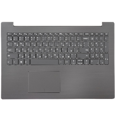 Клавиатура для ноутбука Lenovo 320-15ABR, 320-15AST, 320-15IAP серая c серым топкейсом, с тачпадом