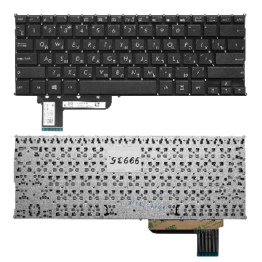 Клавиатура Asus X201, X202, S200. Плоский Enter. Черная, без рамки. PN: 0KNB0-1122US00.