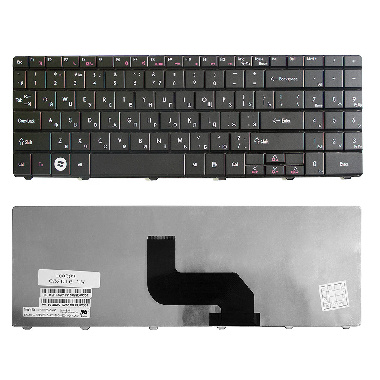 Клавиатура Packard Bell EasyNote DT85, MT85, ST85, ST86, TN65. Плоский Enter. Черная, без рамки. PN: