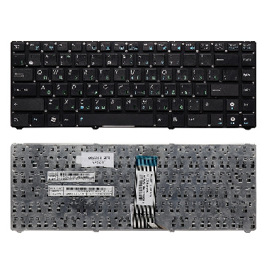 Клавиатура Asus U20, UL20, Eee PC 1201, 1215, 1215B. Плоский Enter. Черная. Без рамки. PN: 9J.N2K82.