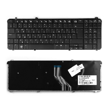 Клавиатура HP Pavilion DV6-1000, DV6-2000. Г-образный Enter. Черная, без рамки. PN: MP-08A96D0-92