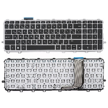 Клавиатура HP Envy 15-J, 17-J, 720242-001, V140626BS1,6037B0082601 черная с серой рамкой