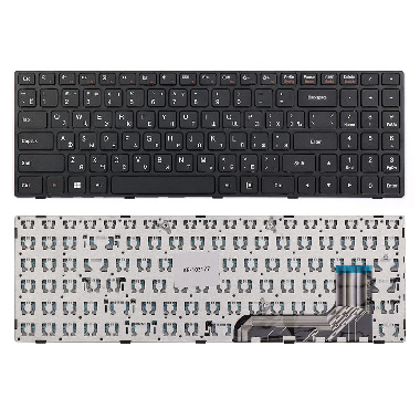 Клавиатура для ноутбука Lenovo 100-15IBY, 100-15, 300-15, B5010, B50-10 Series. Плоский Enter. Черна