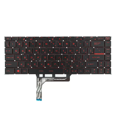 Клавиатура для ноутбука MSI GF63 8RD 8RCS Thin 11SC 9Z.NEVBN.A0R черная с красной подсветкой клавиши