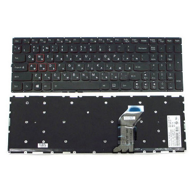 Клавиатура Lenovo IdeaPad 700-15ISK. Плоский Enter. Черная, без рамки. С подсветкой. PN: DC02002D300