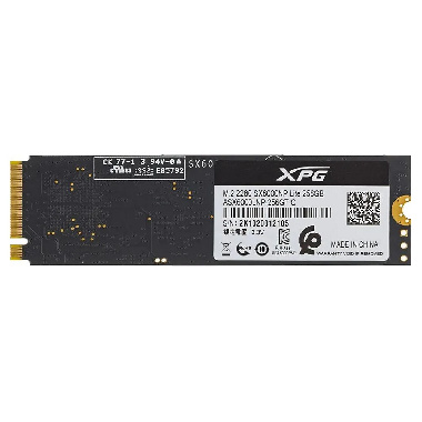 SSD накопитель A-Data XPG SX6000 Lite ASX6000LNP-256GT-C 256ГБ, M.2 2280, PCIe 3.0 x4, NVMe, M.2