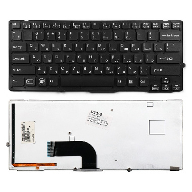 Клавиатура Sony Vaio VPC-SB, VPC-SD. Плоский Enter. Черная, без рамки. С подсветкой. PN: 148949641.