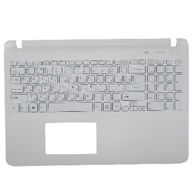 Клавиатура для ноутбука Sony SVF15, FIT 15 белая с белым топкейсом, с подсветкой 149240921US