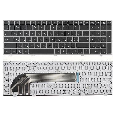 Клавиатура HP ProBook 4540s, 4545s, 4740s. черная с серой рамкой 639396-251, M16LA-442, 702237-001