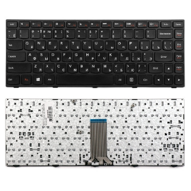 Клавиатура Lenovo IdeaPad 300-14IBR, 300-14ISK. Плоский Enter. Черная, с рамкой. PN: MP-13P83US-686.