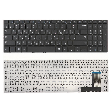 Клавиатура для ноутбука Samsung NP370R5E, NP450R5E, NP470R5, NP510R5E черная без рамки плоский Enter