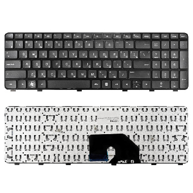 Клавиатура для ноутбука HP Pavilion HP DV6-6000, DV6-6100 Series. Плоский Enter. Черная, с черной ра
