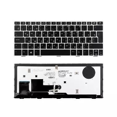 Клавиатура для ноутбука HP Elitebook Revolve 810 G1 Series. Г-образный Enter. Черная, с серебристой