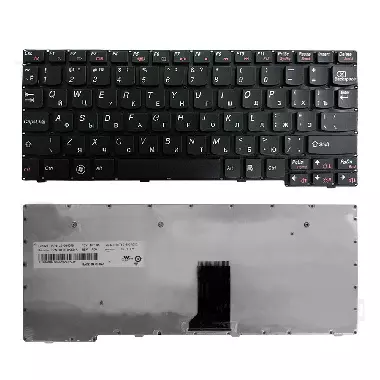 Клавиатура Lenovo IdeaPad S100, S110, S10-3, S10-3S. Плоский Enter. Черная, без рамки. PN: 25-010089