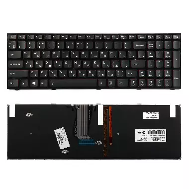 Клавиатура Lenovo IdeaPad Y500, Y500N, Y500NT. Плоский Enter. Черная, с рамкой. С подсветкой. PN: Y5