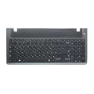 Клавиатура для ноутбука Samsung NP350V5C, AP0RS000810, BA59-03270C черная c серым топкейсом