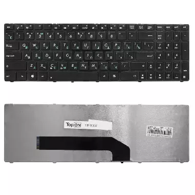 Клавиатура Asus F52, K50, K51, K61, K70, X70. Плоский Enter. Черная, с черной рамкой