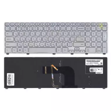 Клавиатура Dell Inspiron 17-7000. Серебрянная. PN: MP-13B53USJ442, 9Z.NAVBW.01D, 0P4G0N