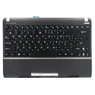 Клавиатура для ноутбука Asus Eee PC 1025, 1025C, 1025CE, 1060 черная, верхняя панель в сборе, черная